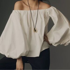 Anthropologie Mare Mare Chic Off-Shoulder White Blouse
